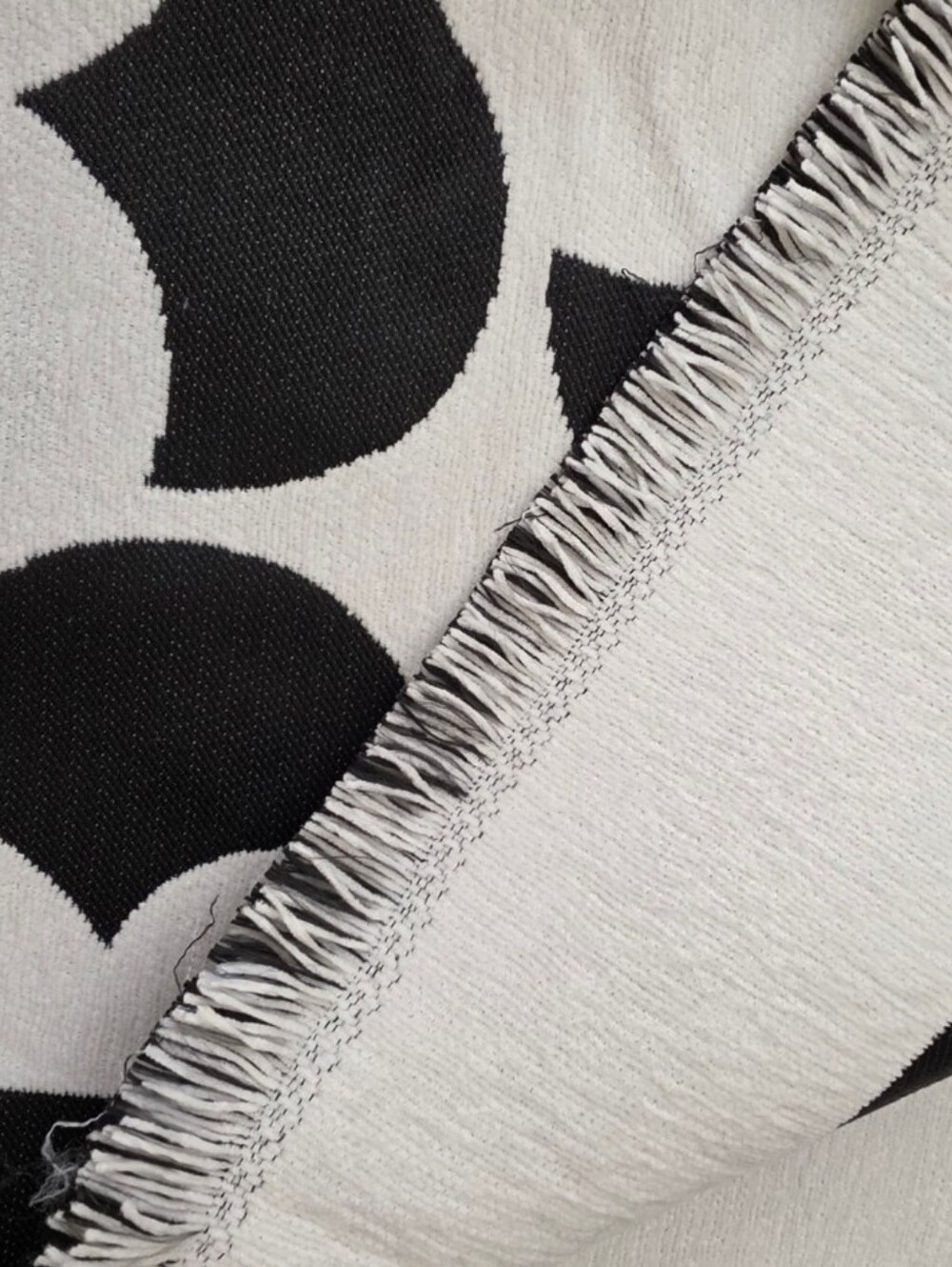 Roomy Reversible Floral Throw Blanket Black White Scandinavian 51x71 NWT - Picture 5 of 9